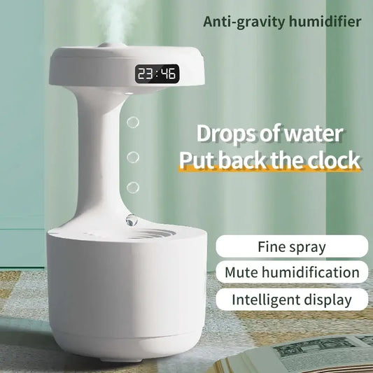 Anti-Gravity Droplet Air Humidifier: Experience the mesmerizing visual display of water droplets flowing in reverse. USB-powered with advanced technology for fine water mist production. Perfect for study, living room, bedroom, or office use